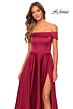 La Femme 28978 A-Line Foldover Off-The-Shoulder Dress