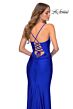 La Femme 28984 Slim-Fit Exposed Lace-Up Back Jersey Dress