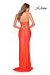La Femme 29010 Draped V-Neckline Jersey Strappy Back Dress