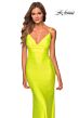 La Femme 29010 Draped V-Neckline Jersey Strappy Back Dress
