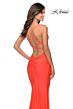 La Femme 29020 Draped Neckline Crisscross Back Jersey Dress