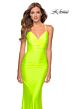 La Femme 29020 Draped Neckline Crisscross Back Jersey Dress