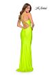 La Femme 29020 Draped Neckline Crisscross Back Jersey Dress