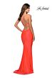 La Femme 29020 Draped Neckline Crisscross Back Jersey Dress