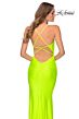La Femme 29020 Draped Neckline Crisscross Back Jersey Dress