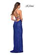 La Femme 29438 High Slit Draped Sequin Dress