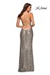 La Femme 29438 High Slit Draped Sequin Dress