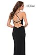La Femme 29444 Drawstring Slit Strappy Back Dress