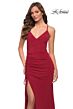 La Femme 29444 Drawstring Slit Strappy Back Dress