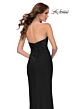 La Femme 29489 Strapless Ruched Side Thigh-High Slit Dress