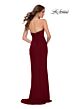 La Femme 29489 Strapless Ruched Side Thigh-High Slit Dress