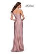 La Femme 29619 One Shoulder High Slit Ruched Dress
