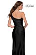 La Femme 29619 One Shoulder High Slit Ruched Dress