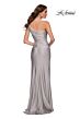La Femme 29619 One Shoulder High Slit Ruched Dress