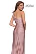 La Femme 29619 One Shoulder High Slit Ruched Dress