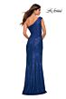 La Femme 29627 One-Shoulder Sequin Column Dress