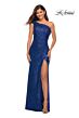 La Femme 29627 One-Shoulder Sequin Column Dress