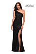 La Femme 29627 One-Shoulder Sequin Column Dress