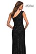 La Femme 29627 One-Shoulder Sequin Column Dress