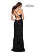 La Femme 29642 Sequin V-Neck Strappy Back Dress