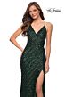 La Femme 29642 Sequin V-Neck Strappy Back Dress