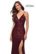 La Femme 29642 Sequin V-Neck Strappy Back Dress
