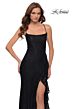 La Femme 29650 Crisscross Back Semi-Scoop Neckline Dress