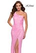 La Femme 29654 Sequin One-Shoulder Open Back Dress