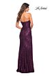 La Femme 29675 High Slit Strapless Ruched Sequin Dress