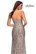 La Femme 29675 High Slit Strapless Ruched Sequin Dress