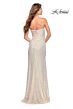 La Femme 29675 High Slit Strapless Ruched Sequin Dress