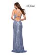 La Femme 29676 Sequin Strappy Back High Slit Dress