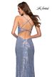 La Femme 29676 Sequin Strappy Back High Slit Dress