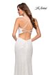 La Femme 29676 Sequin Strappy Back High Slit Dress