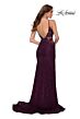 La Femme 29679 High Slit Lace Plunging Neck Dress