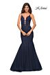 La Femme 29680 Plunging Neck Mermaid Lace Dress