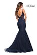 La Femme 29680 Plunging Neck Mermaid Lace Dress