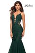 La Femme 29680 Plunging Neck Mermaid Lace Dress