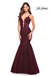 La Femme 29680 Plunging Neck Mermaid Lace Dress