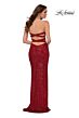 La Femme 29681 Strappy Back Strapless Sequin Dress