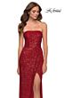 La Femme 29681 Strappy Back Strapless Sequin Dress