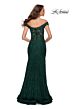 La Femme 29693 High Slit Off-The-Shoulder Lace Dress