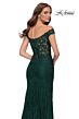 La Femme 29693 High Slit Off-The-Shoulder Lace Dress