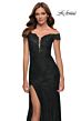 La Femme 29693 High Slit Off-The-Shoulder Lace Dress