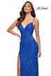 La Femme 29694 Spaghetti Strap High Slit Dress