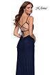 La Femme 29699 Side Slit Lace-Up Back Dress