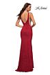 La Femme 29732 Illusion Side Plunging Neck Dress