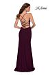 La Femme 29735 Strappy Lace-Up Back Figure-Hugging Dress