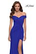La Femme 29756 Off-The-Shoulder Ruched Dress
