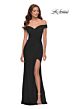 La Femme 29756 Off-The-Shoulder Ruched Dress